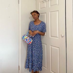 ERIKA 90’s Navy Blue Maxi Dress